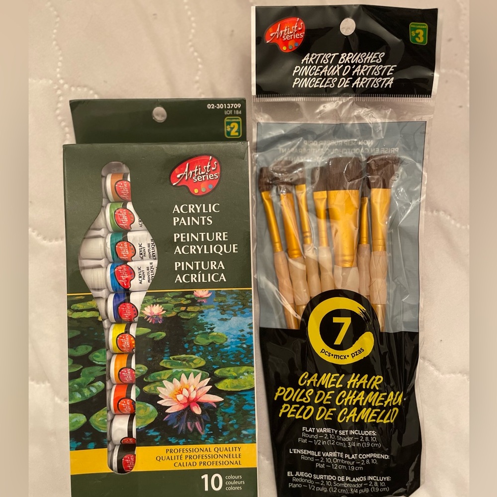 Acrylic Paint | Pack of 10 | Brushes Included
